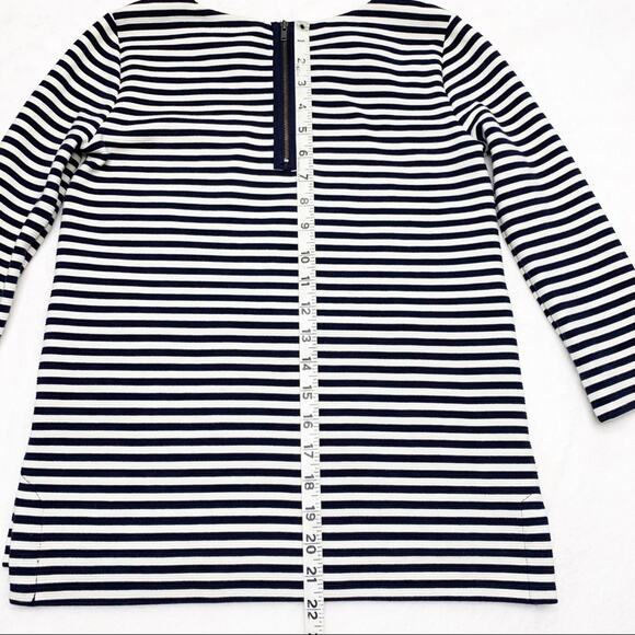 MADEWELL Gallerist Ponte Navy & Ivory Stripe Top - Picture 7 of 10